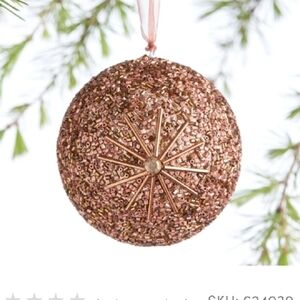 World Market Copper Beaded Starburst Ball Ornaments (3), New with Tags